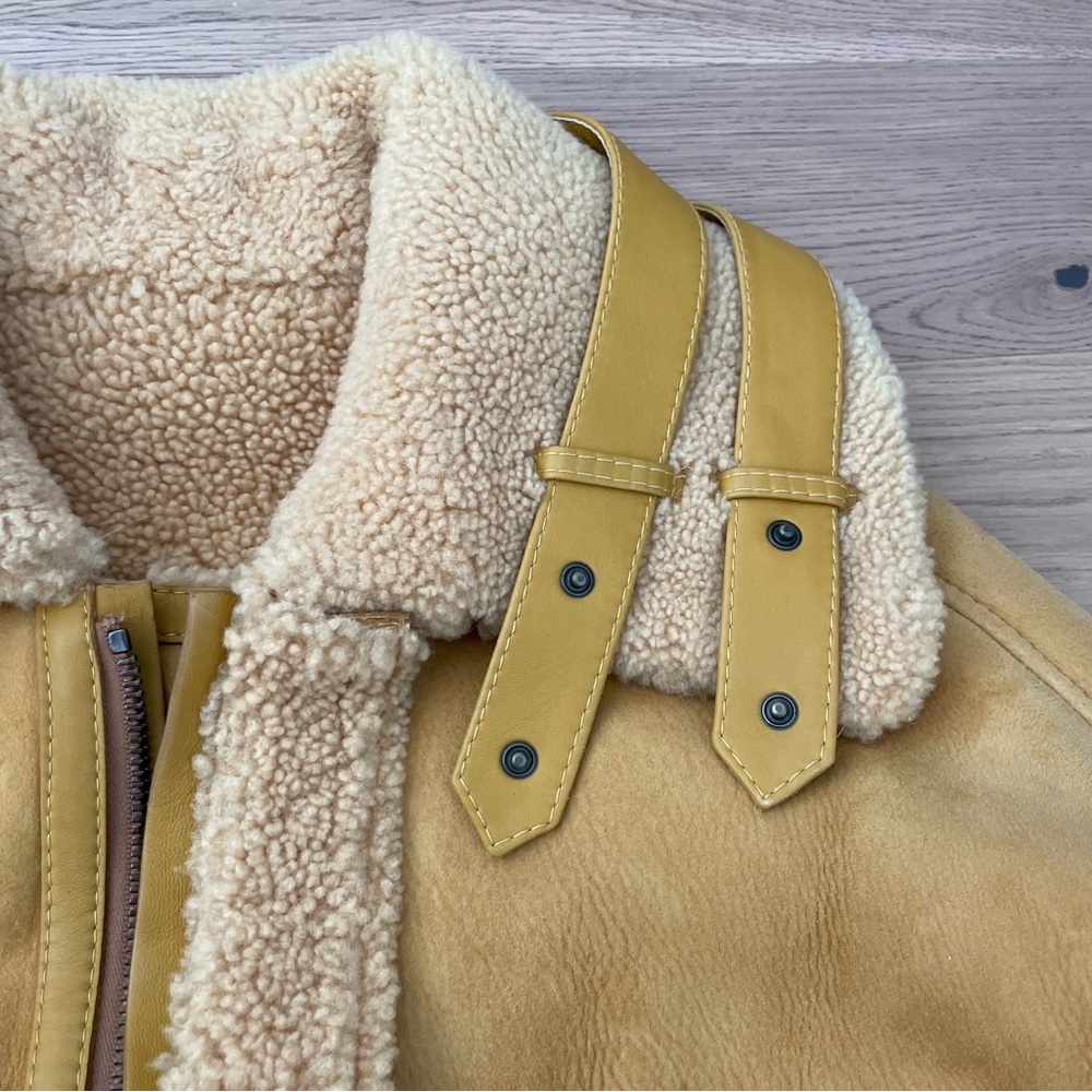 Arj The Pluto Reversible Shearling Jacket In Saff… - image 4